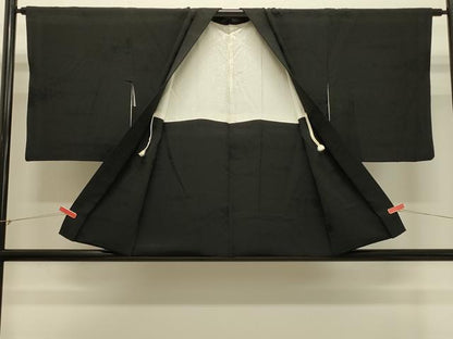 平和屋着物＃羽織　霞地紋　黒地　正絹　逸品　CABH7080in