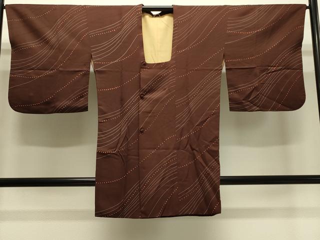 平和屋着物＃道行コート　流線文　ロング丈　正絹　逸品　CABH7085in