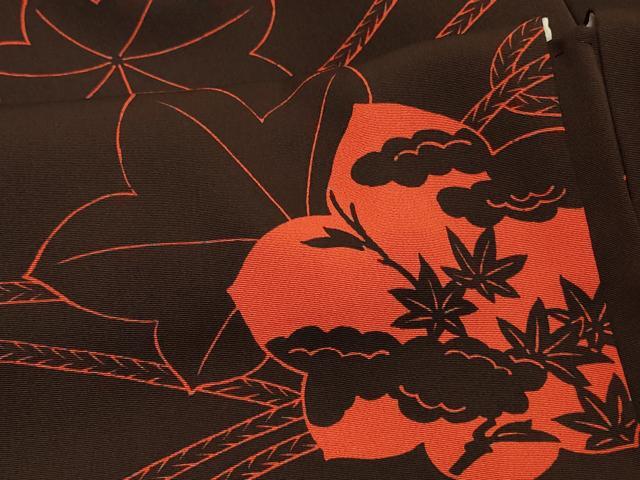 平和屋着物＃羽織　鏡裏草花文　正絹　逸品　CABH7086in