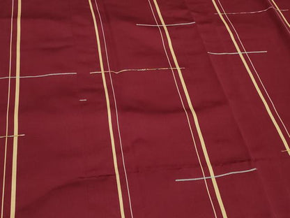 平和屋着物＃道行コート　雨コート　単衣　格子　ロング丈　正絹　逸品　CABH7088in