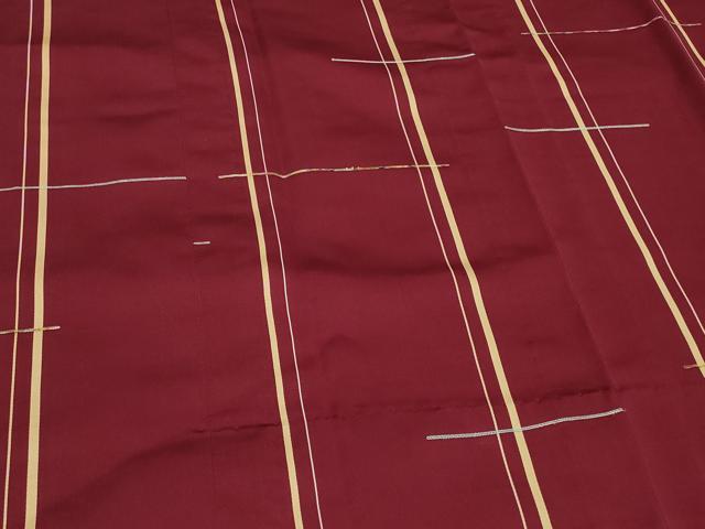平和屋着物＃道行コート　雨コート　単衣　格子　ロング丈　正絹　逸品　CABH7088in