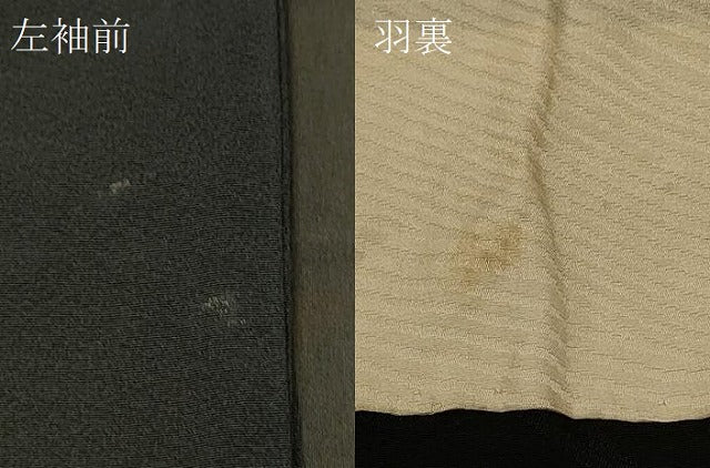 平和屋着物＃羽織　寿光織　草花文　黒地　金銀糸　正絹　逸品　CABH7092in