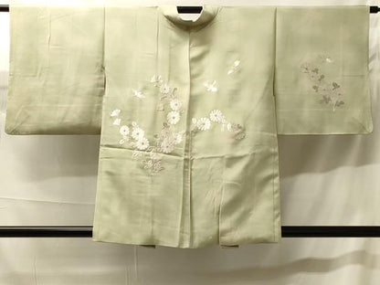 平和屋着物＃中国三大刺繍　相良刺繍　総刺繍　羽織　花鳥文　暈し染め　銀糸　正絹　逸品　CABH7093in