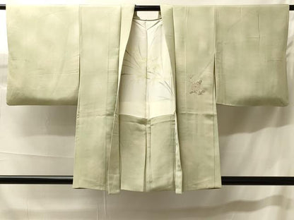 平和屋着物＃中国三大刺繍　相良刺繍　総刺繍　羽織　花鳥文　暈し染め　銀糸　正絹　逸品　CABH7093in