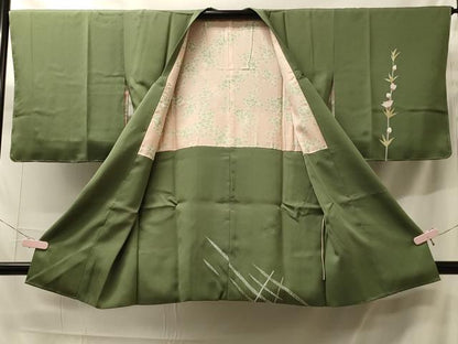 平和屋着物＃道行コート　友禅　枝花文　正絹　逸品　未使用　CABH7096in