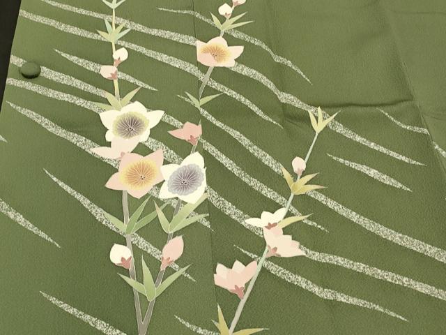 平和屋着物＃道行コート　友禅　枝花文　正絹　逸品　未使用　CABH7096in