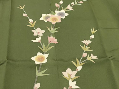平和屋着物＃道行コート　友禅　枝花文　正絹　逸品　未使用　CABH7096in