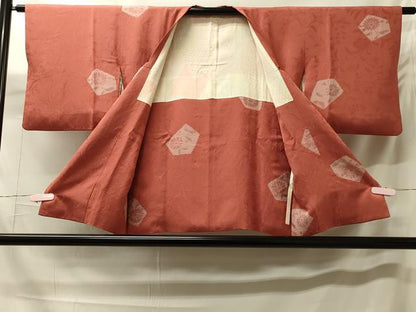 平和屋着物＃道行コート　絞り　地紋起こし　枝花文　正絹　逸品　CABH7098in