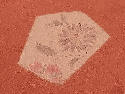 平和屋着物＃道行コート　絞り　地紋起こし　枝花文　正絹　逸品　CABH7098in