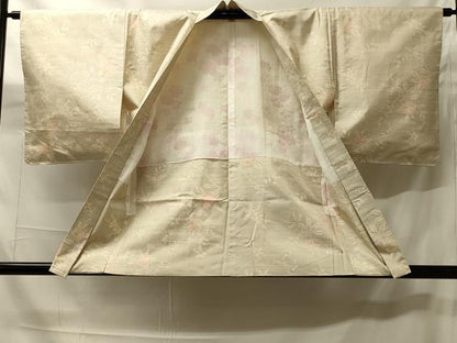 平和屋着物＃本場大島紬　白大島　羽織　草花文　正絹　逸品　未使用　CABH7099in