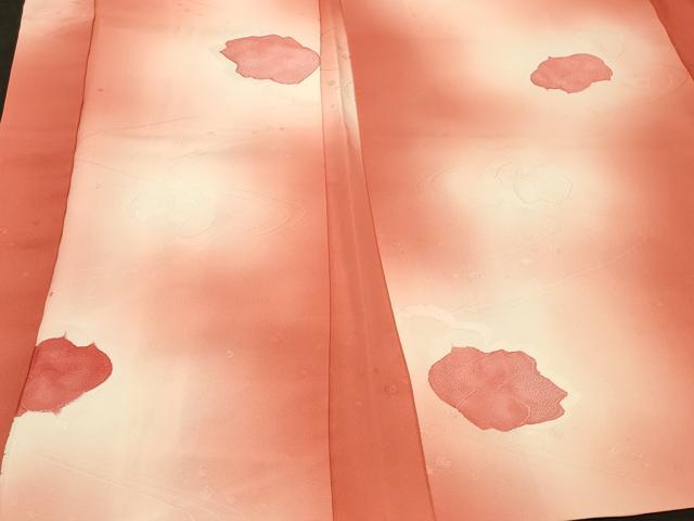 平和屋着物＃羽織　地紋起こし　流水舞花文　暈し染め　正絹　逸品　CABH7101in