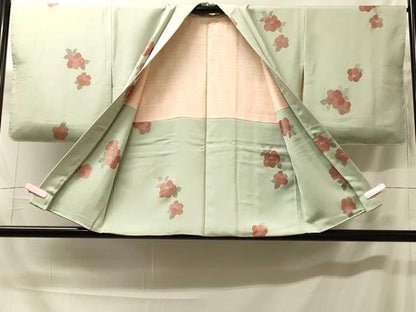 平和屋着物＃羽織　地紋起こし　草花文　正絹　逸品　未使用　CABH7102in