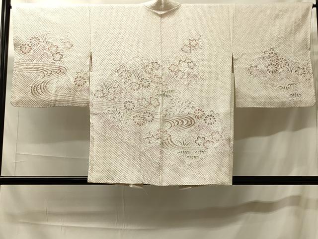 平和屋着物＃名門　藤娘きぬたや・総絞り　羽織　流水草花文　正絹　逸品　CABH7106in