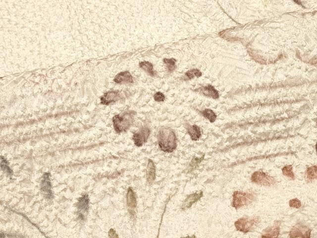 平和屋着物＃名門　藤娘きぬたや・総絞り　羽織　流水草花文　正絹　逸品　CABH7106in
