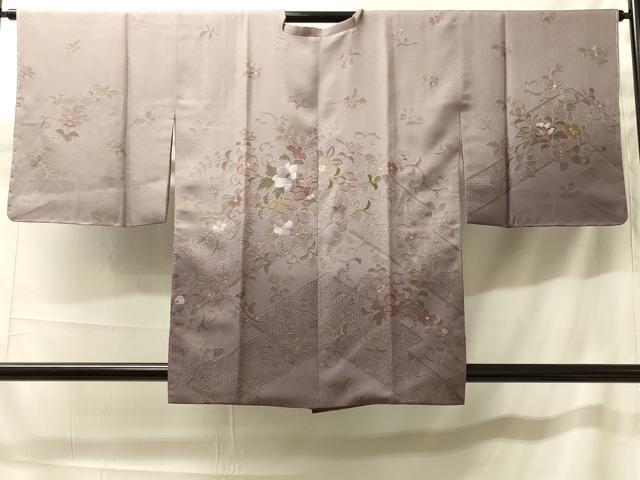 平和屋着物＃中国三大刺繍　スワトウ刺繍　総刺繍　道行コート　花唐草文　暈し染め　正絹　逸品　未使用　CABH7111in