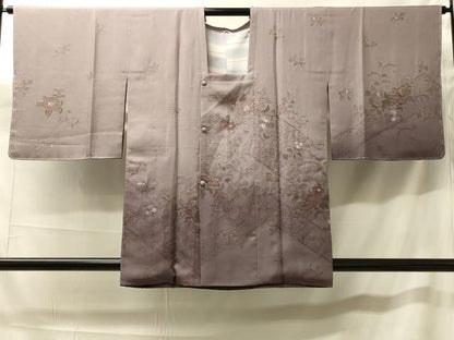 平和屋着物＃中国三大刺繍　スワトウ刺繍　総刺繍　道行コート　花唐草文　暈し染め　正絹　逸品　未使用　CABH7111in