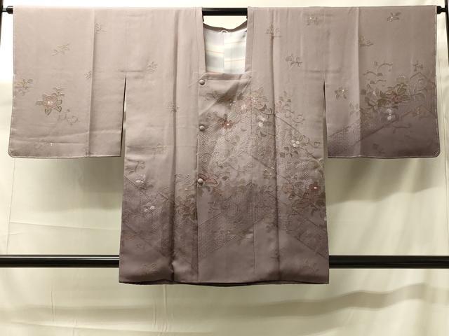 平和屋着物＃中国三大刺繍　スワトウ刺繍　総刺繍　道行コート　花唐草文　暈し染め　正絹　逸品　未使用　CABH7111in