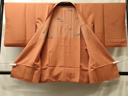 平和屋着物＃道行コート　刺繍　草花文　正絹　逸品　CABH7114in