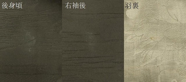 平和屋着物＃羽織　寿光織　枝葉文　黒地　金銀糸　正絹　逸品　CABH7118in