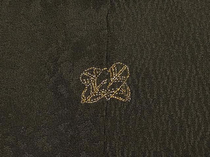 平和屋着物＃羽織　正倉院花文　黒地　銀糸　正絹　逸品　CABH7121in