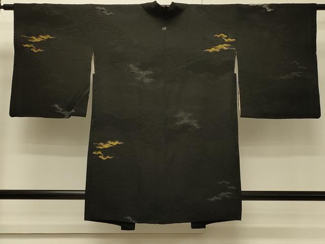 平和屋着物＃羽織　寿光織　霞文　黒地　金銀糸　正絹　逸品　CABH7123in
