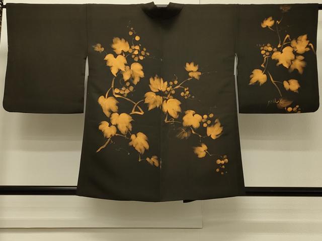 平和屋着物＃羽織　手描き　葡萄蔦の葉文　正絹　逸品　CABH7124in