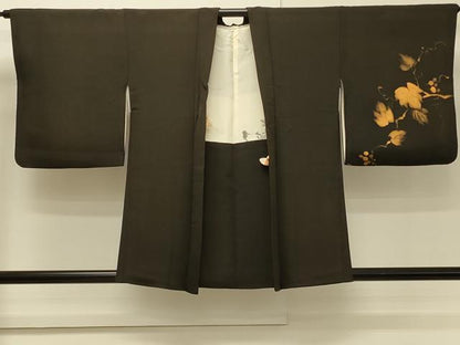 平和屋着物＃羽織　手描き　葡萄蔦の葉文　正絹　逸品　CABH7124in
