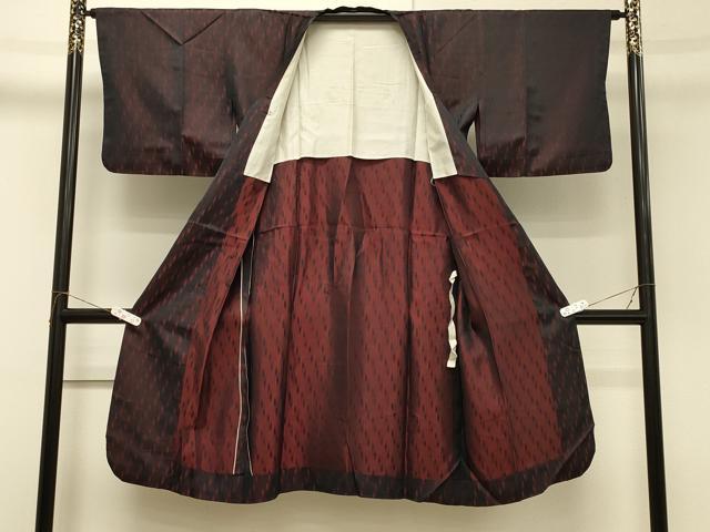 平和屋着物＃道行コート　雨コート　単衣　流水文　ロング丈　正絹　逸品　CABH7125in