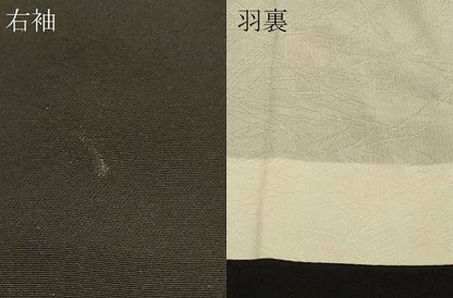 平和屋着物＃羽織　立波風景文　黒地　金銀彩　正絹　逸品　CABH7126in