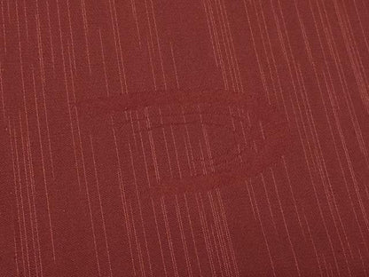 平和屋着物＃道行コート　雨コート　単衣　抽象文　葡萄茶色　ロング丈　正絹　逸品　CABH7140in