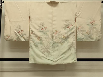 平和屋着物∞羽織　草花文　暈し染め　正絹　逸品　CABH7142in