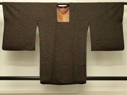 平和屋着物∞道行コート　枝葉文　正絹　逸品　CABH7146in