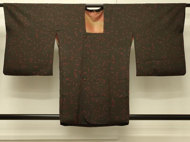 平和屋着物∞道行コート　枝葉文　正絹　逸品　CABH7146in