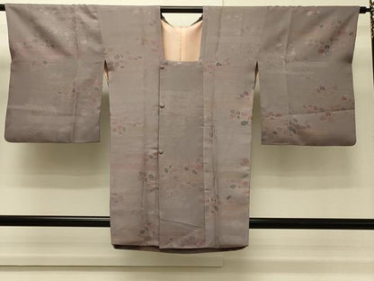 平和屋着物∞道行コート　地紋起こし　エ霞枝葉文　正絹　逸品　CABH7147in