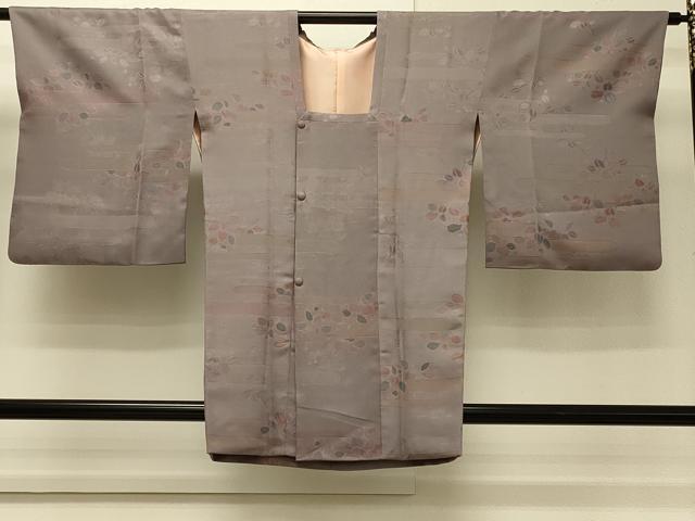 平和屋着物∞道行コート　地紋起こし　エ霞枝葉文　正絹　逸品　CABH7147in
