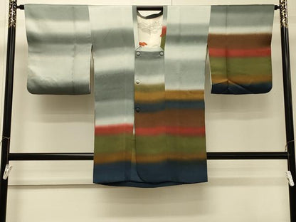 平和屋着物＃道行コート　横段文　暈し染め　正絹　逸品　CABH7149in