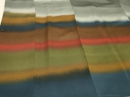 平和屋着物＃道行コート　横段文　暈し染め　正絹　逸品　CABH7149in