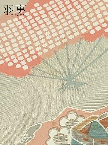 平和屋着物＃羽織　刺繍　草花文　黒地　正絹　逸品　CABH7157in