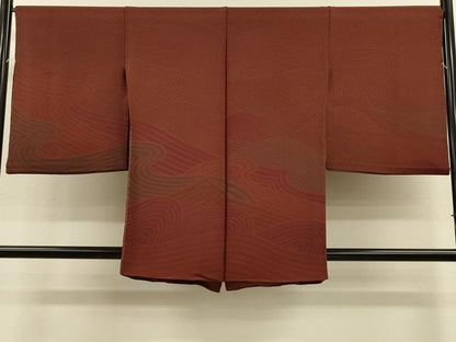 平和屋着物＃道中着　仮絵羽　立波文　鬼しぼ縮緬　正絹　逸品　未使用　CABH7162in
