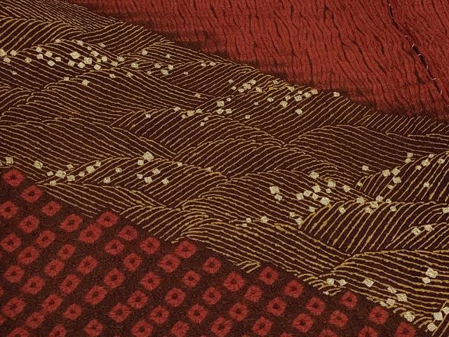 平和屋着物＃羽織　仮絵羽　杢目絞り　立波箔散らし文　金彩　上代31万　正絹　逸品　未使用　CABH7163in