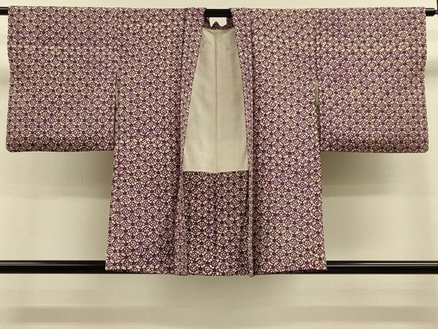 平和屋着物＃羽織　型染め　幾何学文様　正絹　逸品　CABH7165in