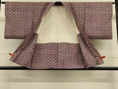 平和屋着物＃羽織　型染め　幾何学文様　正絹　逸品　CABH7165in