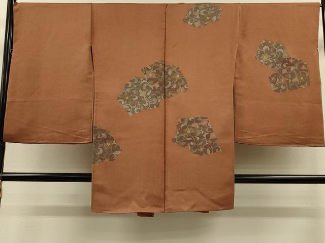 平和屋着物＃道中着　仮絵羽　更紗花唐草文　上代28.6万　正絹　逸品　未使用　CABH7166in