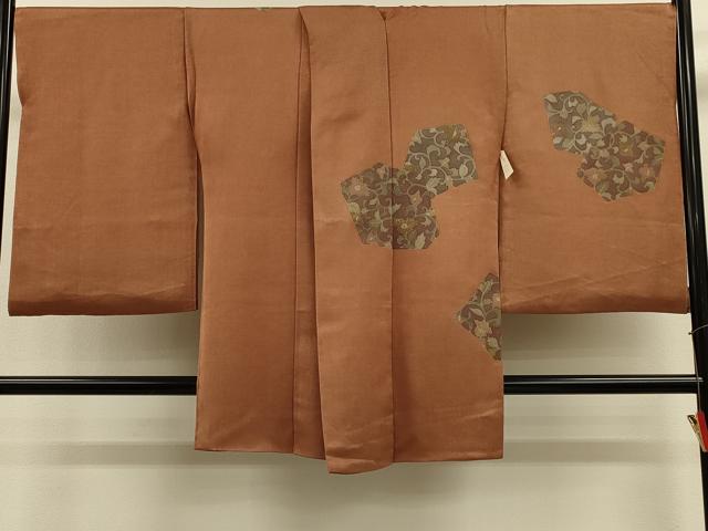 平和屋着物＃道中着　仮絵羽　更紗花唐草文　上代28.6万　正絹　逸品　未使用　CABH7166in