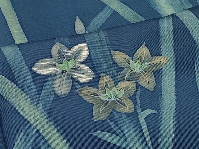 平和屋着物＃羽織　仮絵羽　刺繍　ろうけつ染め　草花文　正絹　逸品　未使用　CABH7167in