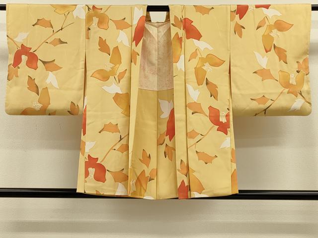 平和屋着物＃羽織　地紋起こし　枝花文　正絹　逸品　CABH7169in