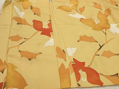 平和屋着物＃羽織　地紋起こし　枝花文　正絹　逸品　CABH7169in