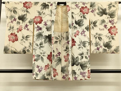 平和屋着物＃羽織　手描き　枝花文　暈し染め　金彩　正絹　逸品　CABH7176in