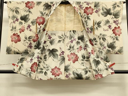 平和屋着物＃羽織　手描き　枝花文　暈し染め　金彩　正絹　逸品　CABH7176in