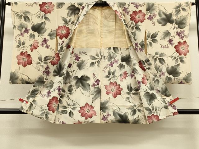 平和屋着物＃羽織　手描き　枝花文　暈し染め　金彩　正絹　逸品　CABH7176in